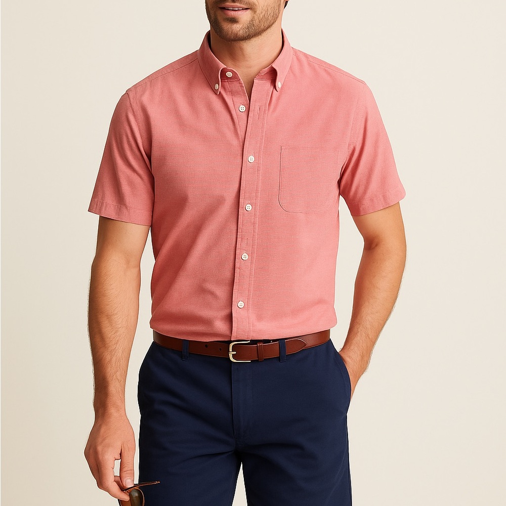 Roundtree & Yorke Pink Casual Button Down Shirt